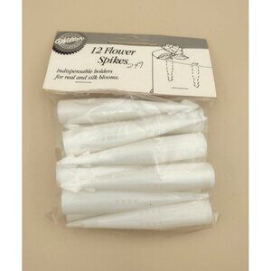 Wilton Enterprises 12 White 3" Flower Spikes Real & Silk Blooms Cake Decorating